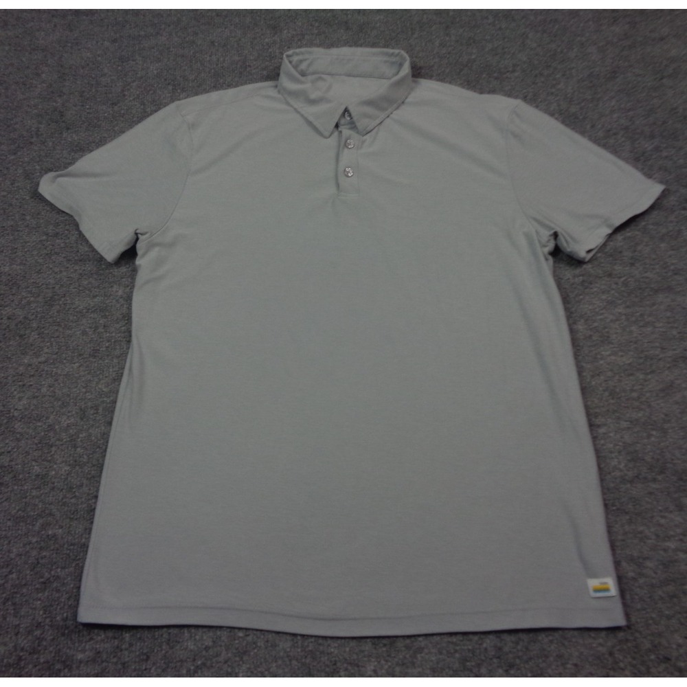 Vuori Polo Shirt Mens L  Strato Gray Tech Short Sleeve Lightweight Performance